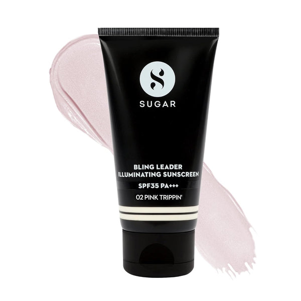 SUGAR Cosmetics Bling Leader Illuminating Sunscreen SPF35 PA+++ Pink Trippin - 50 gms