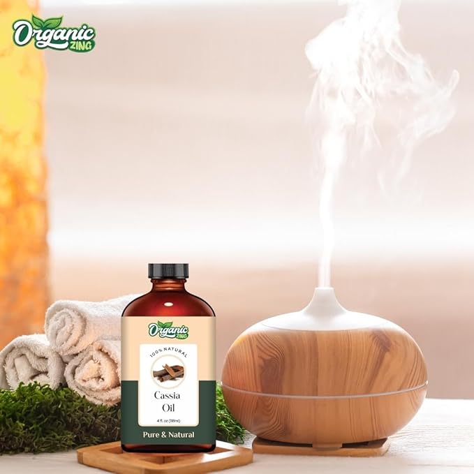Organic Zing Cassia (Cinnamomum Cassia) Oil | Essential Oil for Hair Care, Massage, Aroma & Diffuser - 118 Ml