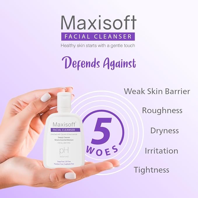 Maxisoft Facial Cleanser All Skin Types Paraben-free pH Balanced - 125 Ml