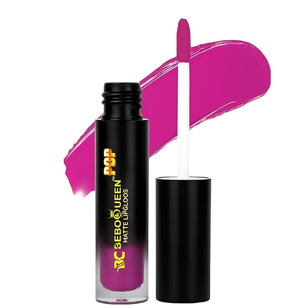Bebo Queen Womens Matte Lip Gloss Lipstick Fluorescent Pink - 50 gms