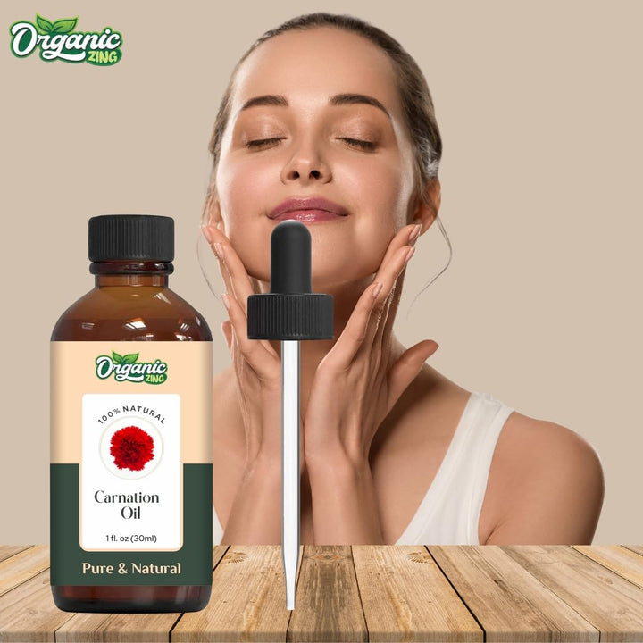 Organic Zing Carnation (Dianthus Caryophyllus) Oil | Essential Oil for Skincare, Aroma & Diffuser - 30 Ml