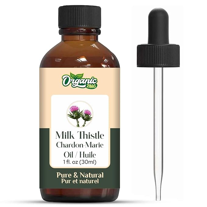 Organic Zing Milk Thistle (Silybum Marianum) Oil | Essential Oil for Aroma & Diffusers, Skincare, Massage - 30 Ml