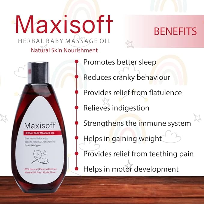 Maxisoft Herbal Baby Massage Oil - 100 Ml