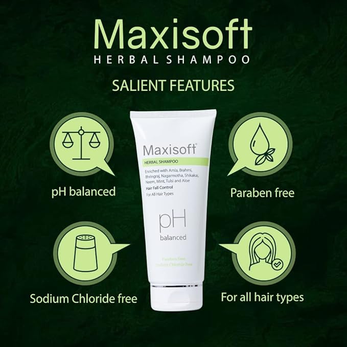 Maxisoft Herbal Shampoo| Hair Fall Control for Men & Women - 200 Ml