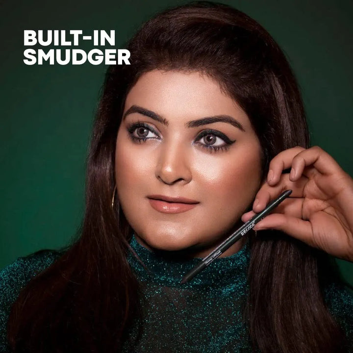 Recode Turning Heads Crayon Gel Eyeliner Pencil cum Kajal Pencil comes with Smudger on other side, longlasting, Water-proof & smudge-proof Formula, Green, 1.2gm