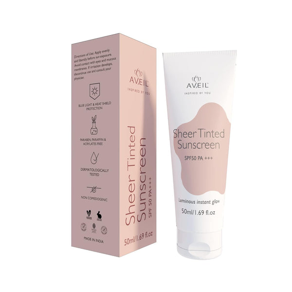 Aveil Sheer Tinted Spf 50 pa +++ Sunscreen - 50 ml