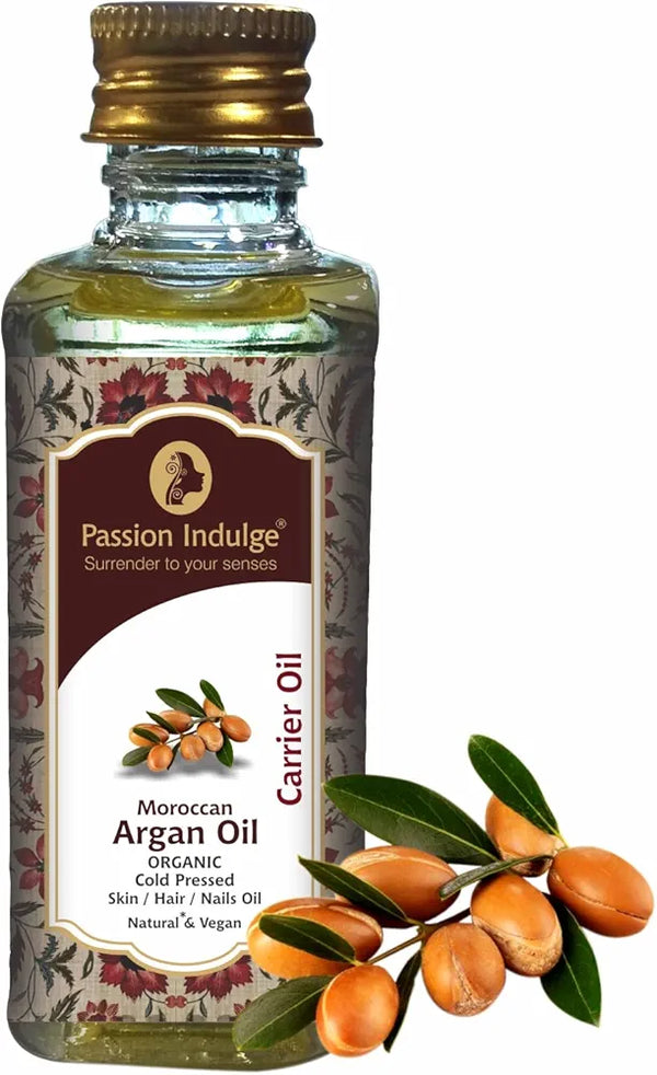 Passion Indulge Natural Moroccon Argan Carrier Oil for Hair Growth, Dandruff and Scalp Disorders - 60ml