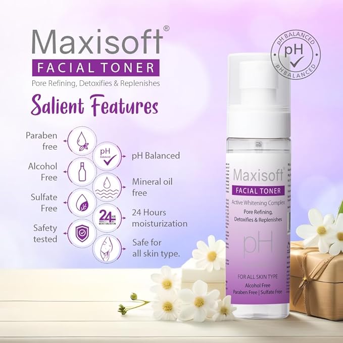 Maxisoft Facial Toner | Alcohol-Free pH Balancer - 100 Ml