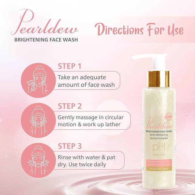 Pearldew Brightening Face Wash | Soap-free| Paraben-free | pH Balanced | 100 Ml