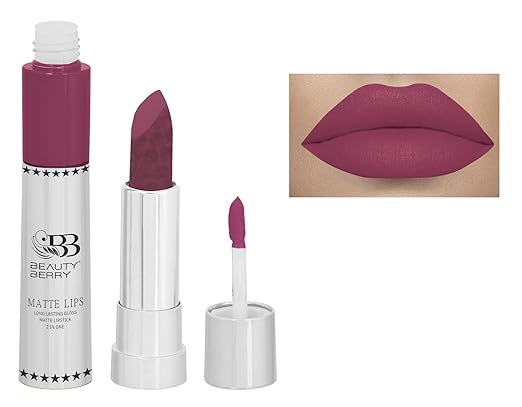 Beauty Berry Matte Lips 2 IN 1 Long Lasting Gloss Matte Lipstick Coral - 8 gms