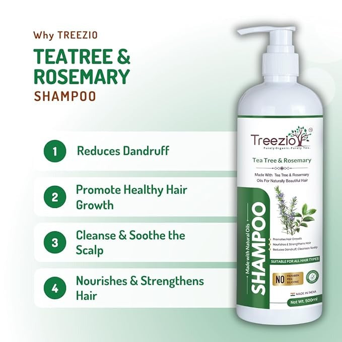 Treezio Tea Tree & Rosemary Shampoo - 500 ml