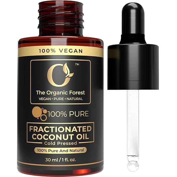 The Organic Forest Natural Fractionated Coconut Oil - Liquid Coconut Oil for Hair Skin - 30 ml