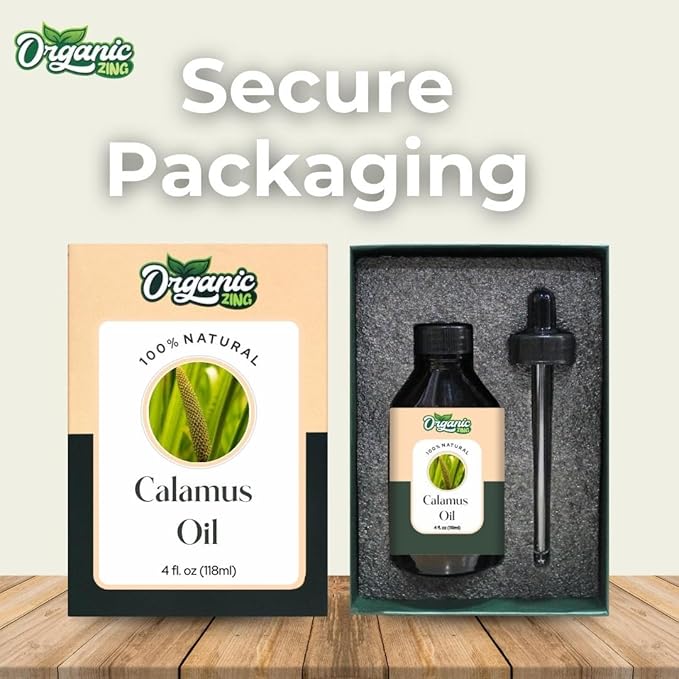 Organic Zing Calamus (Acorus Calamus) Oil | Essential Oil for Skincare, Hair Care, Aroma & Diffusers - 118 Ml