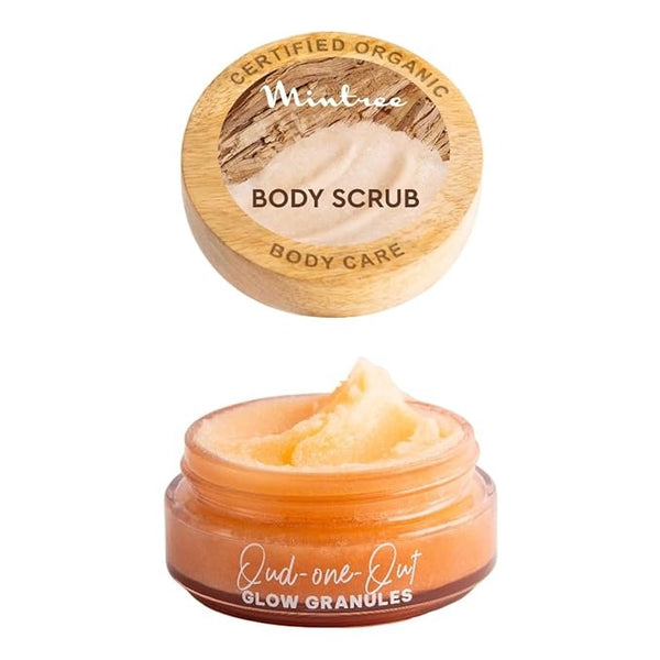 Mintree Organic Oud Sugar Body Scrub with Ceramides & Collagen - 150 gms