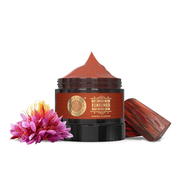 Shesha Ayurveda Red Sandalwood Skin Brightening & Night Repair Cream - 50 gms