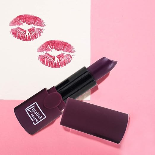 Kiss Beauty LTS Matte Color Lipstick Color Purple  - 20 gms