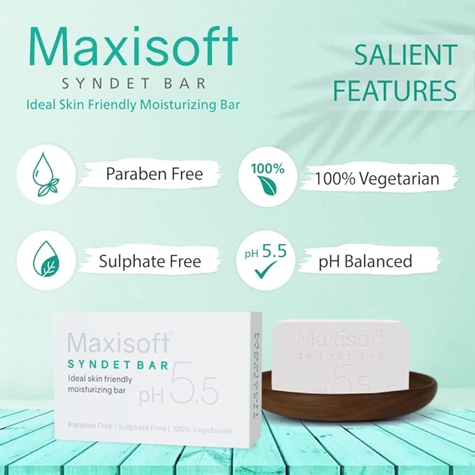 Maxisoft Syndet Bar for Cleansing & Moisturizing - 75 Gms