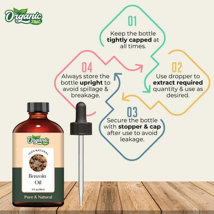Organic Zing Benzoin (Styrax Benzoin) Oil | Essential Oil for Skincare, Aroma & Diffusers - 118 Ml