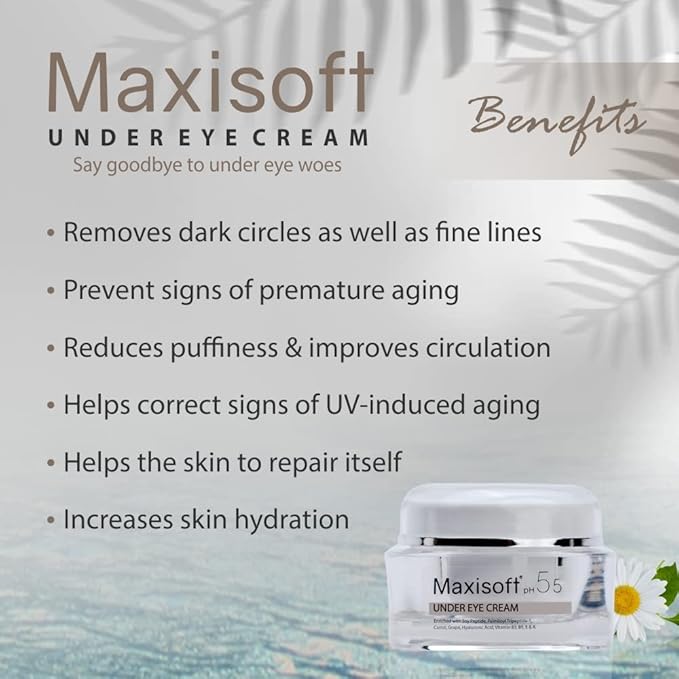 Maxisoft Under Eye Cream for Dark Circles, Eye Puffiness, Fine Lines & Wrinkles - 30 Gms
