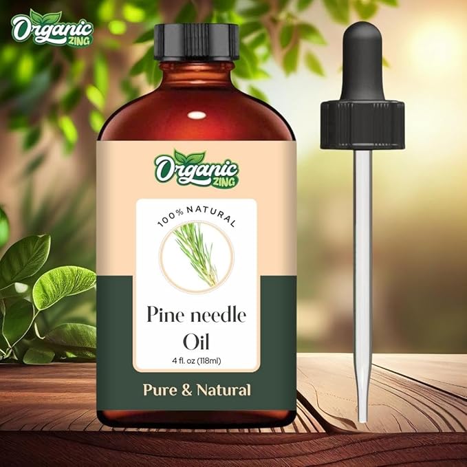 Organic Zing Pine Needle Essential Oil for Skin, Face, Hair Care, Aromatherapy & Massage - 118 Ml