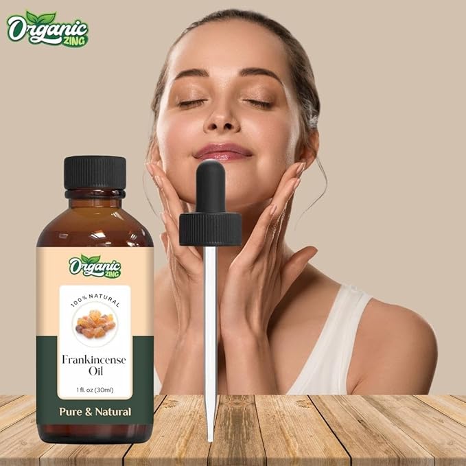 Organic Zing Frankincense Essential Oil for Skin, Face, Hair Care & Aromatherapy - 30 Ml