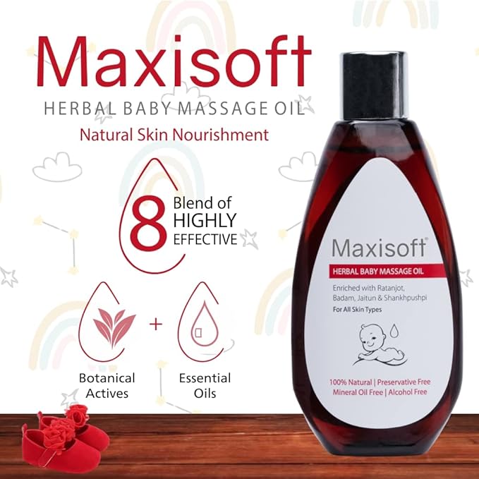 Maxisoft Herbal Baby Massage Oil - 100 Ml