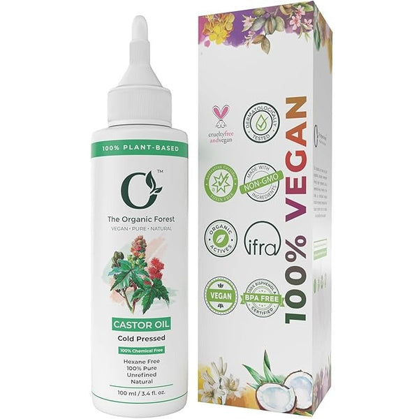 The Organic Forest VEGAN Pure Cold Pressed Castor Oil - 100 ml