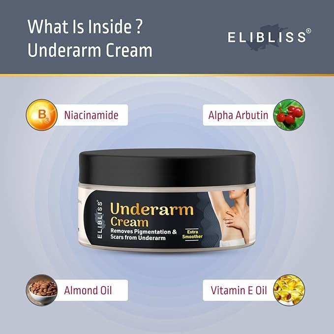 Elibliss Underarm Cream for Fairness Lighten and Brightening Cream - 50 gms