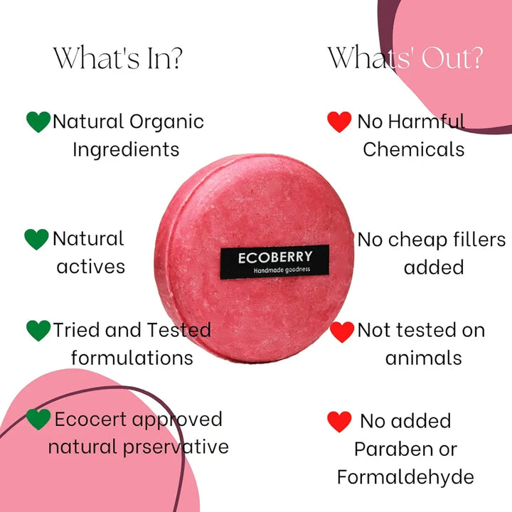 Sheabiscus Organic Shampoo Bar with Natural Shea Butter & Hibiscus For Frizzy Hair & Dry Scalp, Conditions Hair & Strengthen Hair Root, Frizz Free, Organic Ingredients, Sulfate & Paraben Free, Chemical Free, Vegan 70g