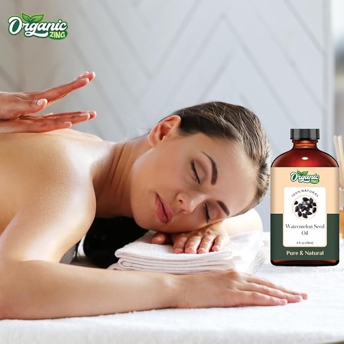 Organic Zing Watermelon Seed (Citrullus Lanatus) Oil | Carrier Oil for Skincare, Haircare & Massage - 118 Ml