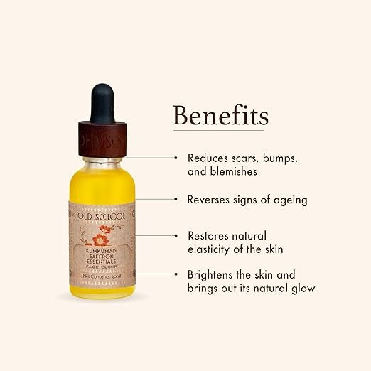 Old School Rituals Kumkumadi Saffron Face Elixir Anti-Ageing Overnight Facial Oil - 30 ml
