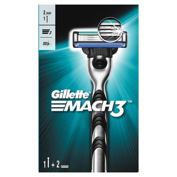 Gillette Mach 3 Shaving Razor (Handle + 2 Cartridge)