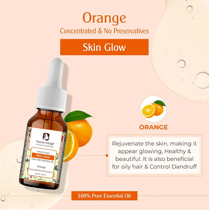 Passion Indulge Orange Essential Oil for Glowing Skin and Anti-Aging -10ml