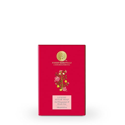 Forest Essentials Luxury Sugar Soap Iced Pomegranate & Kerala Lime - 100 gms