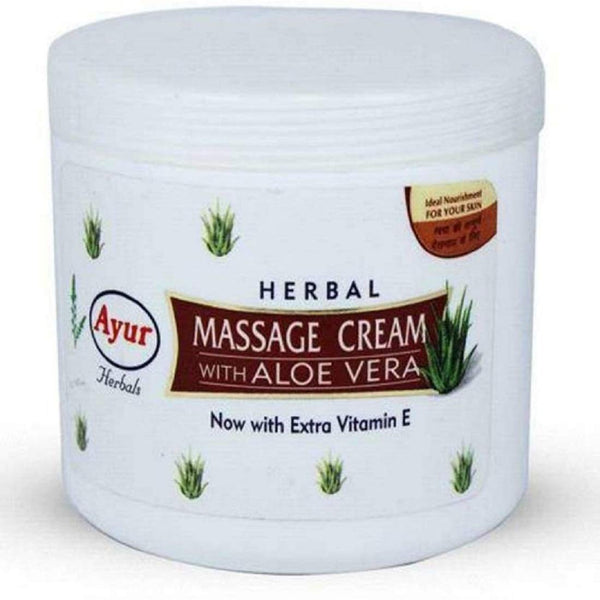 Ayur Herbals Massage Cream with Aloe Vera - 500 ml (Pack of 2)