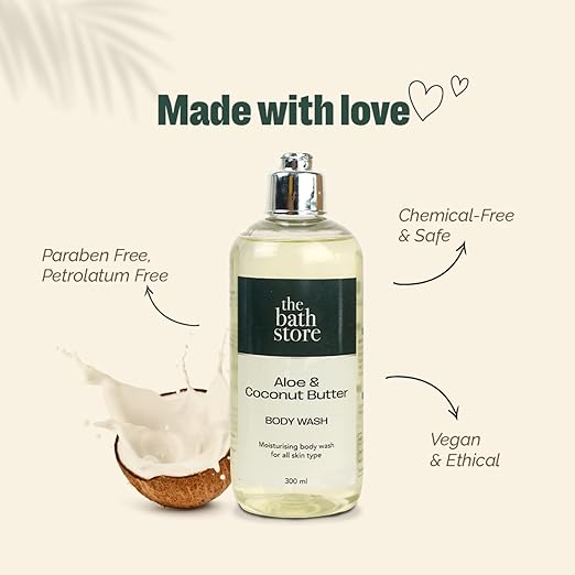 The Bath Store Aloe Coconut Body Wash Shower Gel Tan Removal - 300 ml