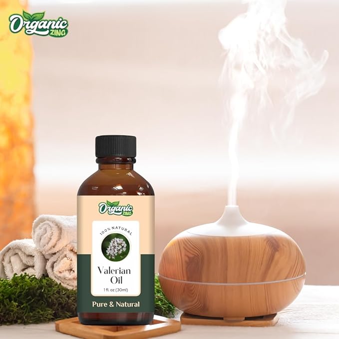 Organic Zing Valerian (Valeriana Officinalis L) Essential Oil Pure & Natural for Skin, Face, Hair Care - 30 Ml