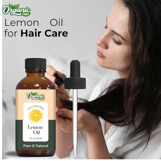 Organic Zing Lemon (Citrus Limonum) Oil | Essential Oil for Skincare, Hair Care, Aroma & Diffusers - 30 Ml