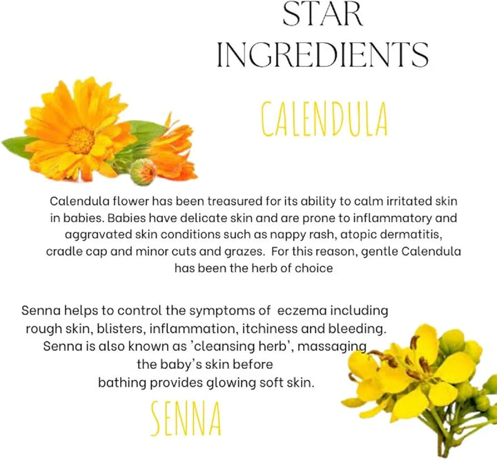 EcoBerry Calendula Senna Baby Oil For Babies | Massage Oil, Winter Care, Moisturizer, Diaper Rash, Paraben Free, Chemical Free, Mineral Oil Free, Phthalate Free, Artificial Color and Fragrance Free, Alcohol Free, Formaldehyde Free, Vegan