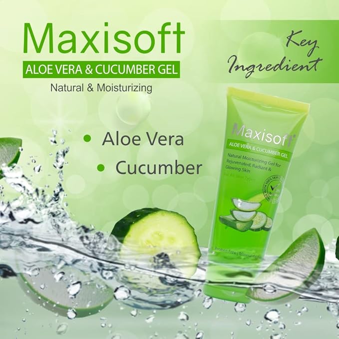 Maxisoft Aloe Vera & Cucumber Gel | Cooling & Moisturizing - 120 Gms