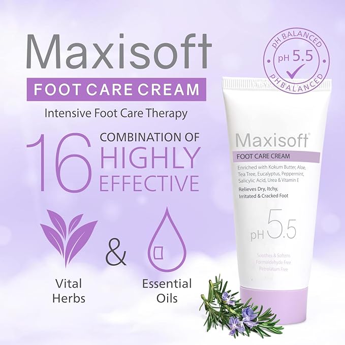 Maxisoft Foot Care Cream | for Dry, Rough & Crack Heels | Moisturizes and Soothes Feet - 60 Gms