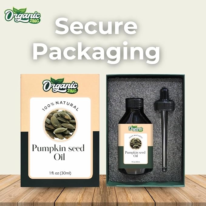 Organic Zing Pumpkin Seed Carrier Oil for Skin Care, Hair Care, Body Care - 30 Ml