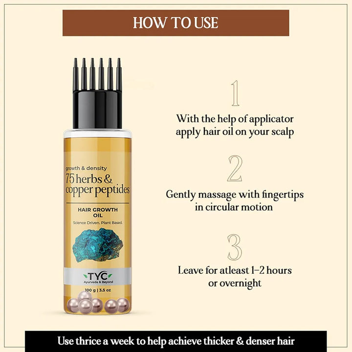 TYC - TRUST YOUR CHOICE Herbal Hair Growth Oil With 75 Herbs | Manages Hair Fall, Hair Thinning & Hair Loss | Helps In Hair Growth | Healthy & Strong Hair, 150 Grams