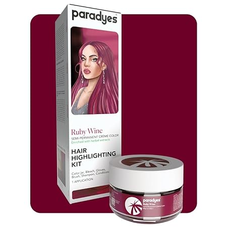 Paradyes Ammonia Free Ruby Wine Hair Colour Highlighting Kit - 75 gms