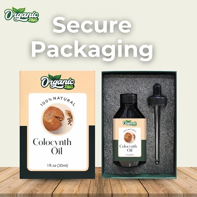 Organic Zing Colocynth (Citrullus Colocynthis) Oil | Essential Oil for Skincare and Hair Care - 30 Ml
