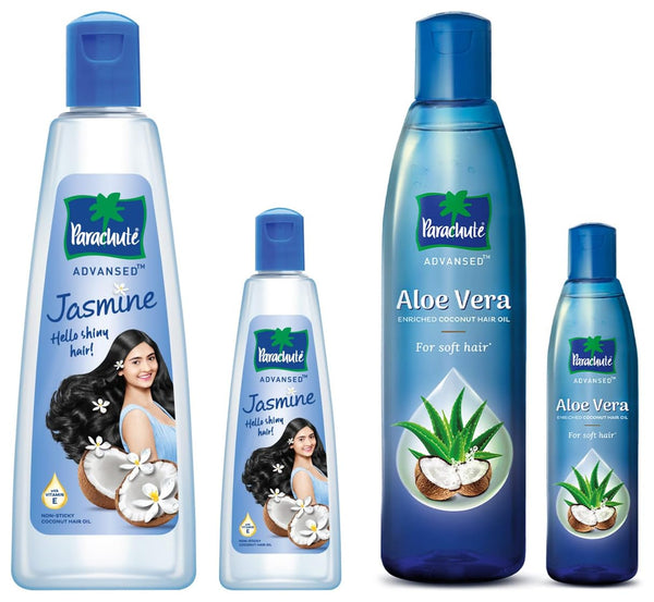 Parachute Advansed Jasmine Coconut Hair Oil (300+90 ml) & Aloe Vera Enriched Coconut Hair Oil - (250+75 ml)