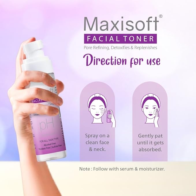 Maxisoft Facial Toner | Alcohol-Free pH Balancer - 100 Ml