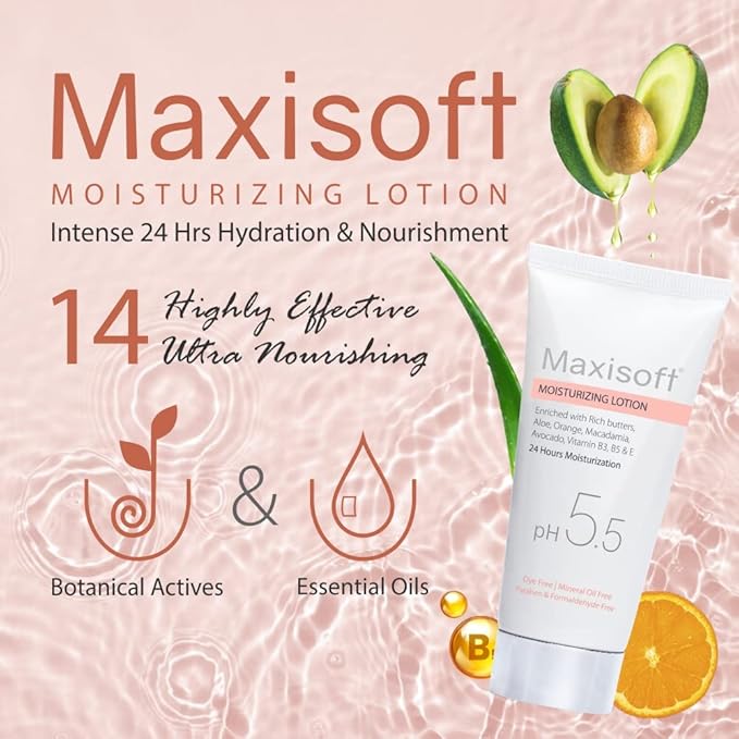 Maxisoft Moisturizing Lotion | Ph 5.5 | Deep Hydration for Soft & Smooth Skin - 100 Ml