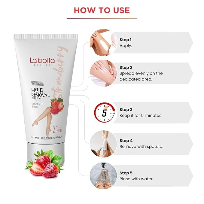 Labolia Beaute Strawberry Hair Removal Cream - 25 gms – Veeha Beauty