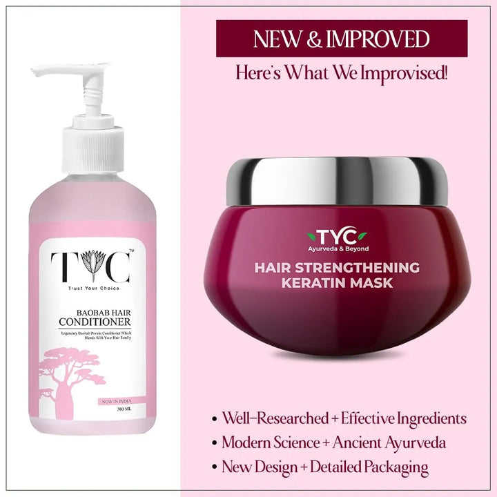 TYC-Trust Your Choice Hair Strengthening Keratin Mask for Dry Damaged Frizzy Hair Repair with Red Algae and Plant Keratin Provides Deep Conditioning Quantity - 200 ML 